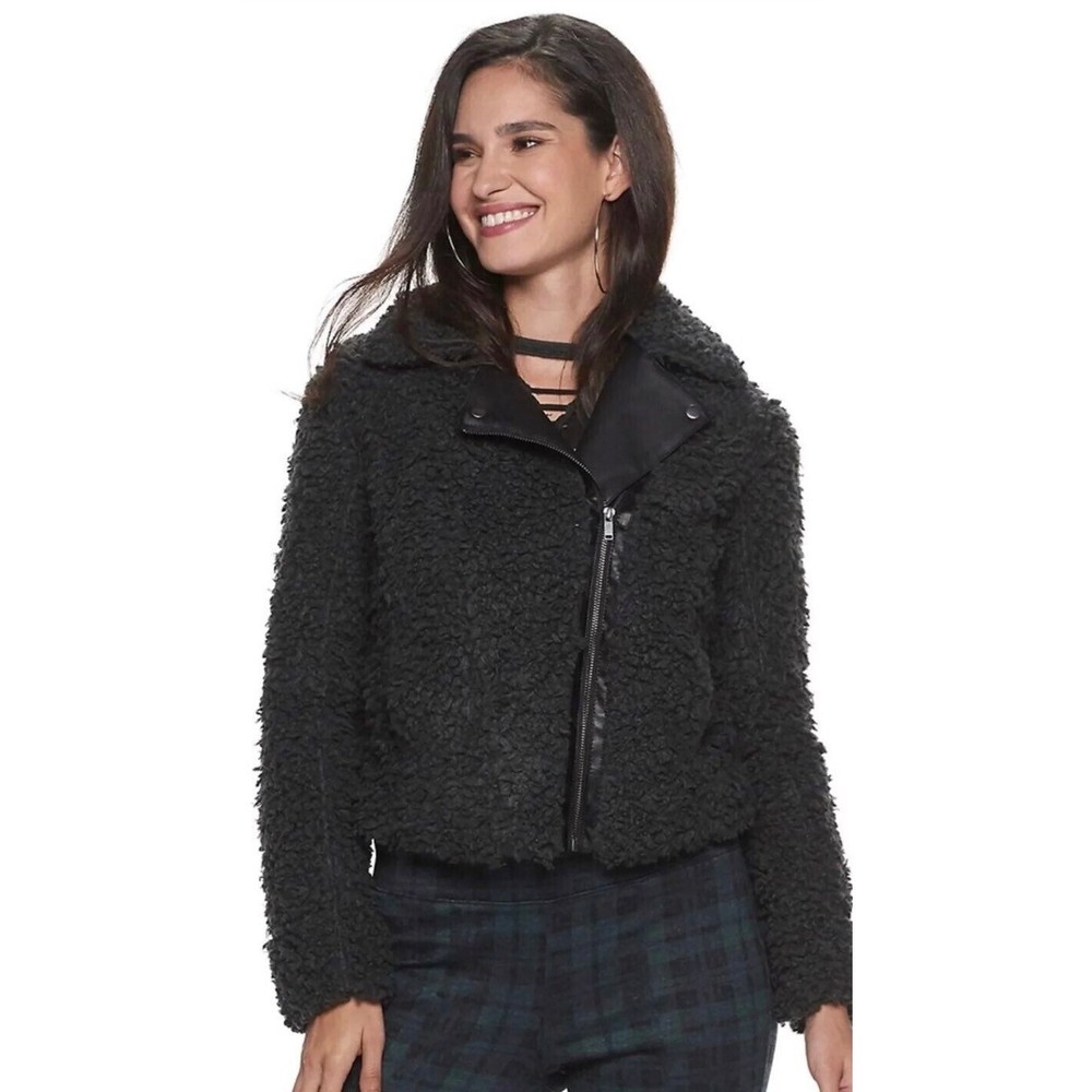 Rock and Republic Fux Sherpa Jacket | Black | Size M | EUC | Retails For $88